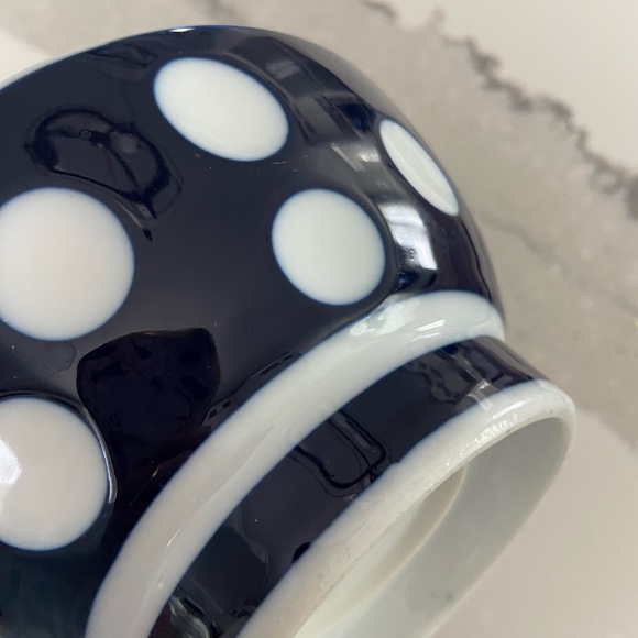 Showa Retro Modern Ruri Polka Dot Rice Bowl Arita Ware Polka Dot Indigo/White - Picture 2 of 4